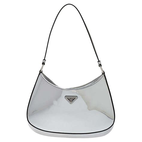 prada silver shoulder bag.